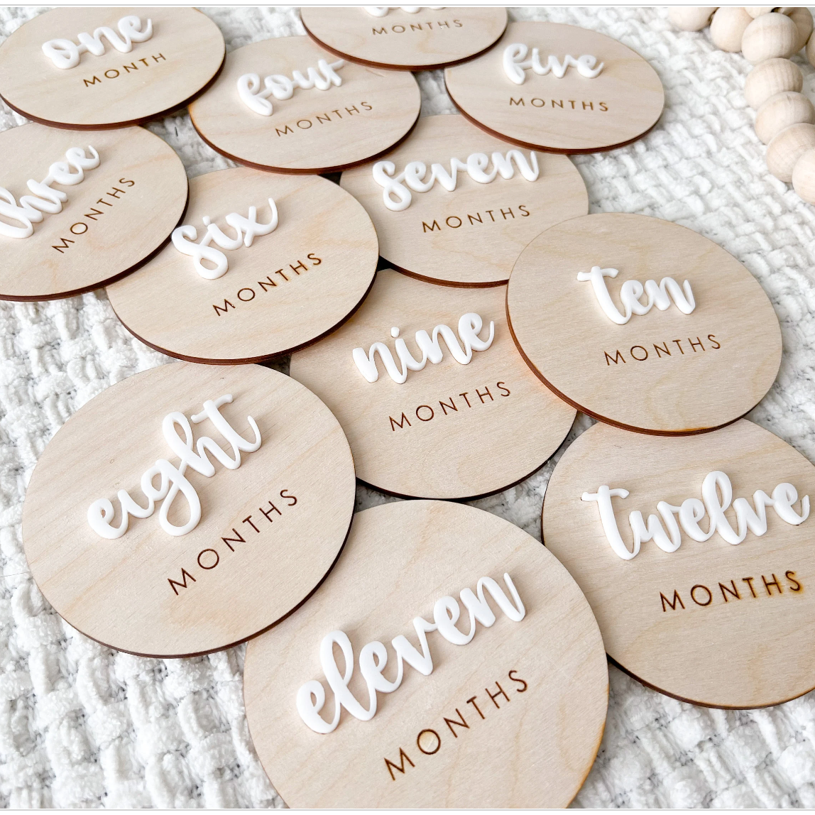 Baby Monthly Milestones - Acrylic Round Fiesta Style