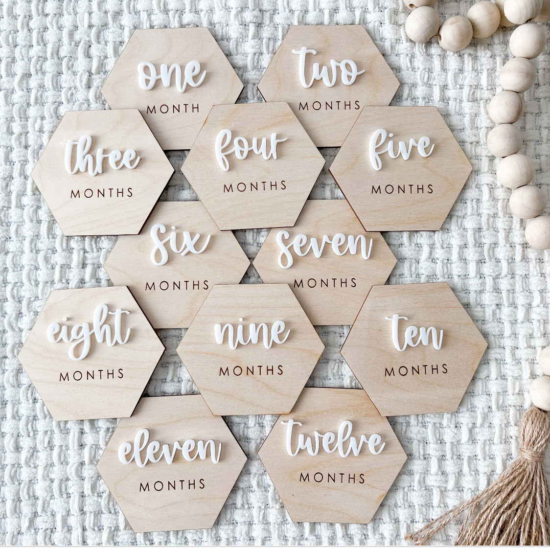 Baby Monthly Milestones - Acrylic Hexagon Fiesta Style