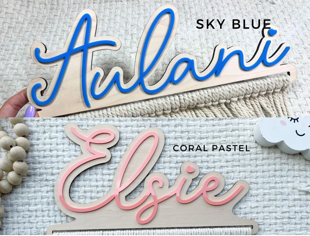 Personalized Macrame Bow Holder Room Decor