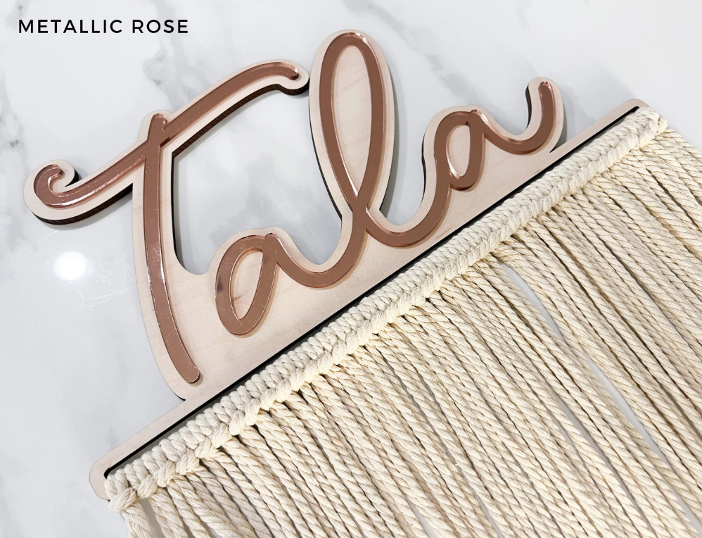Personalized Macrame Bow Holder Room Decor