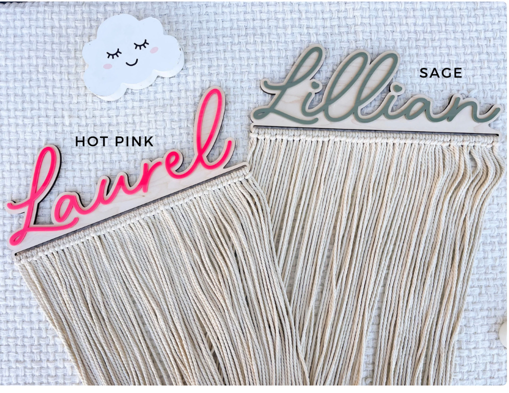 Personalized Macrame Bow Holder Room Decor