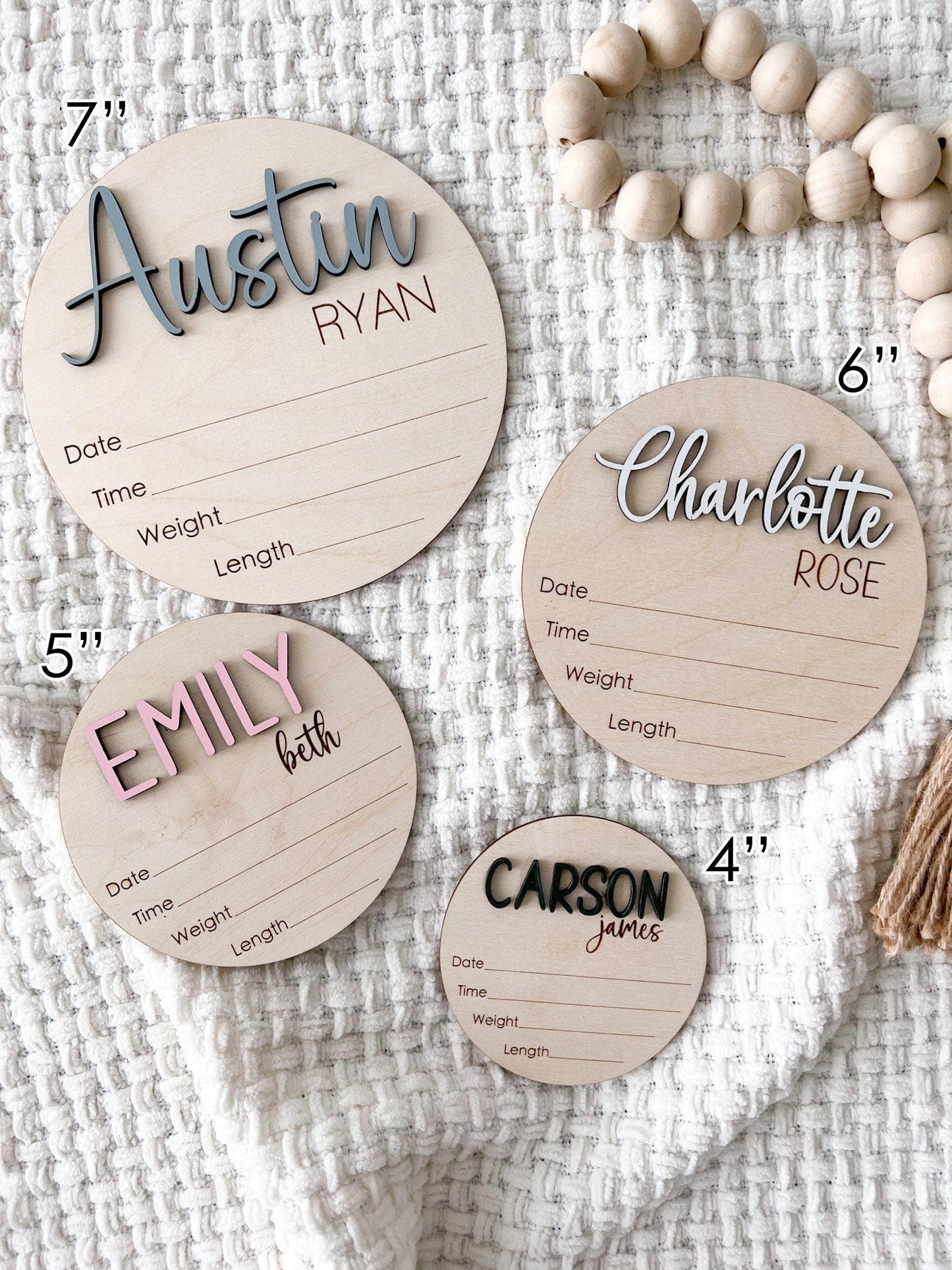 Baby Hexagon Name Birth Stats Announcement Sign