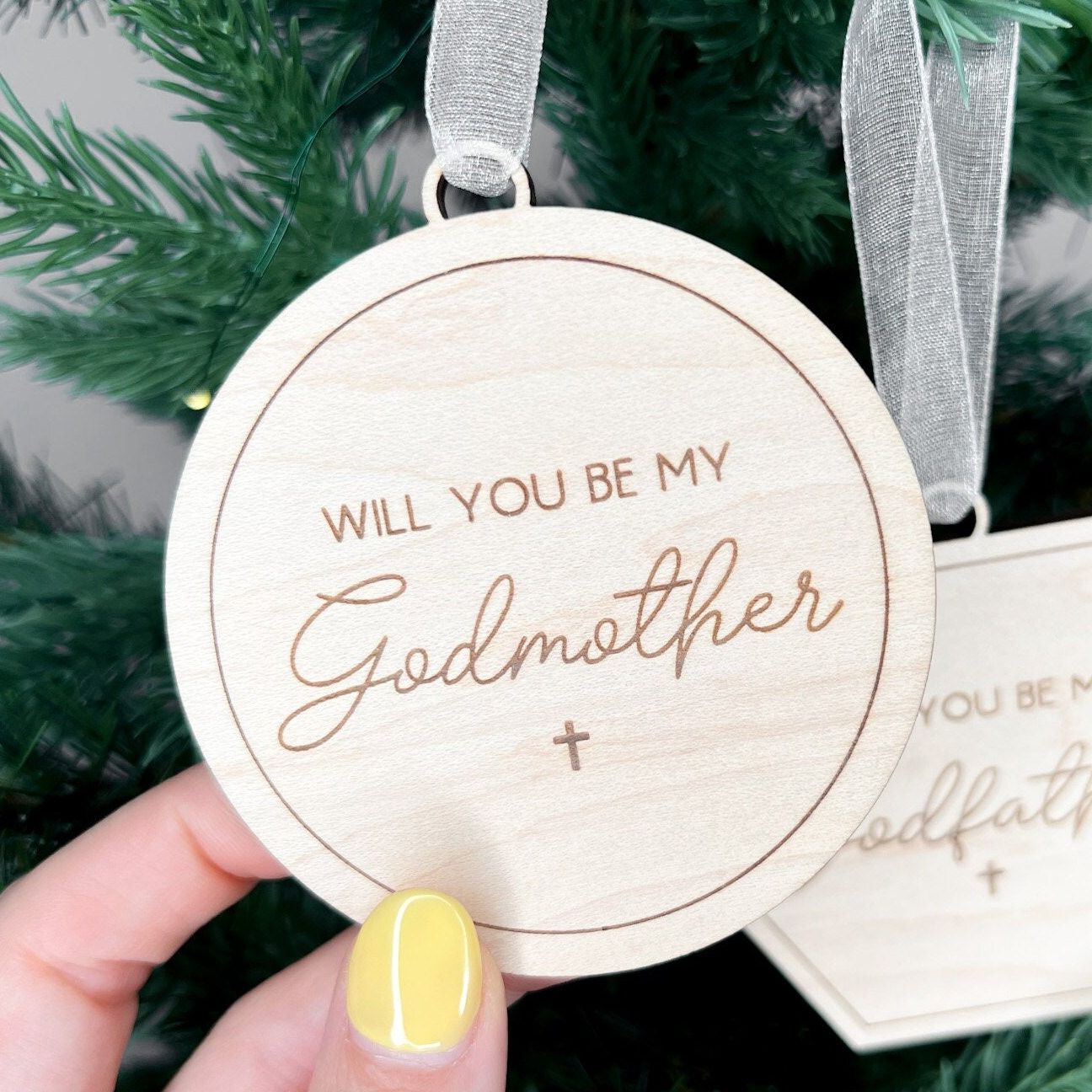Godmother Proposal, Will You Be My Godfather Proposal Christmas Ornament, Godparent Gift idea for Christmas, Christmas Gift For Godmother