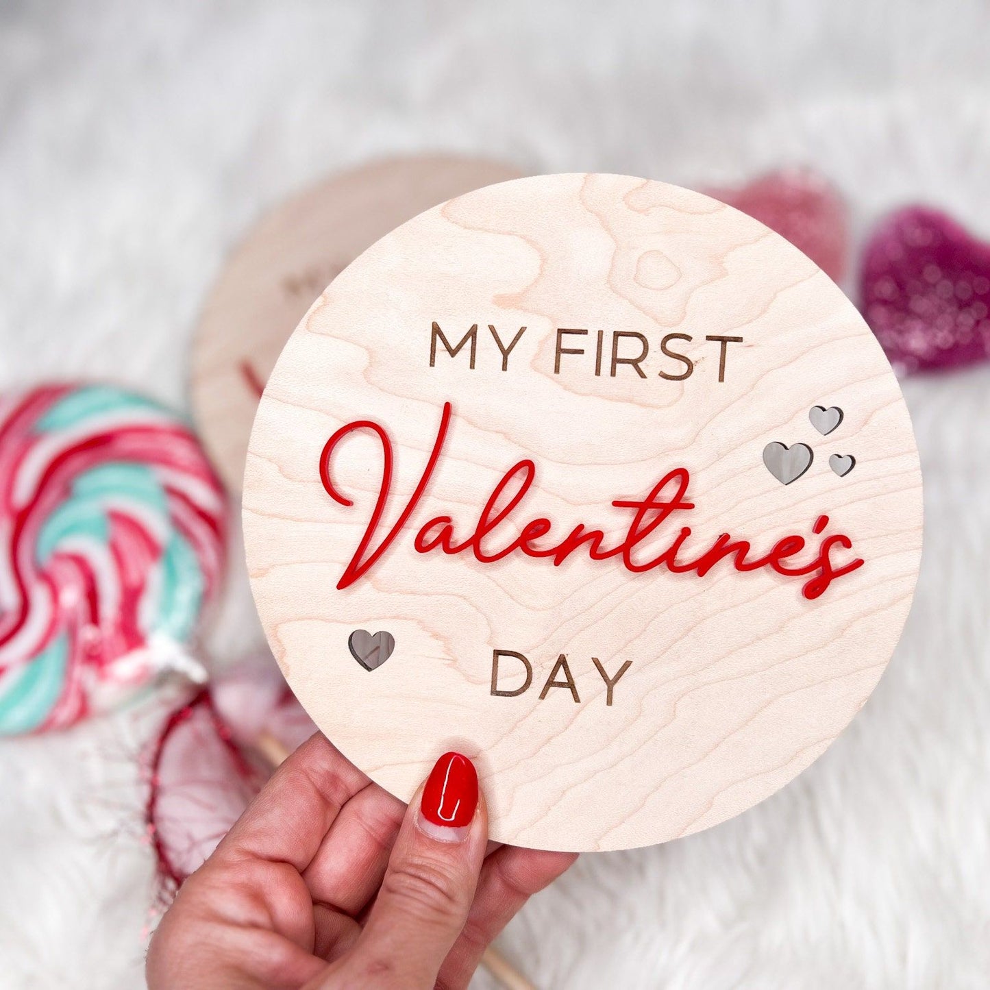 Baby's First Valentine Day Wooden Plaque
