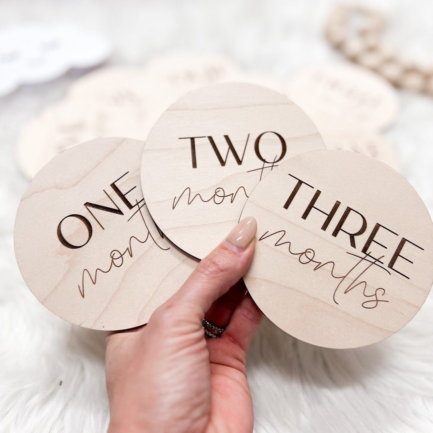 Baby Milestones - Engraved Modern Style