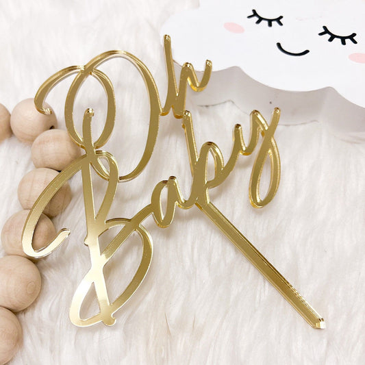Oh Baby Cake Topper, Gender Reveal Acrylic Cake Topper, Baby Shower Cake Topper, Neutral Baby Shower Decor, Boy or Girl