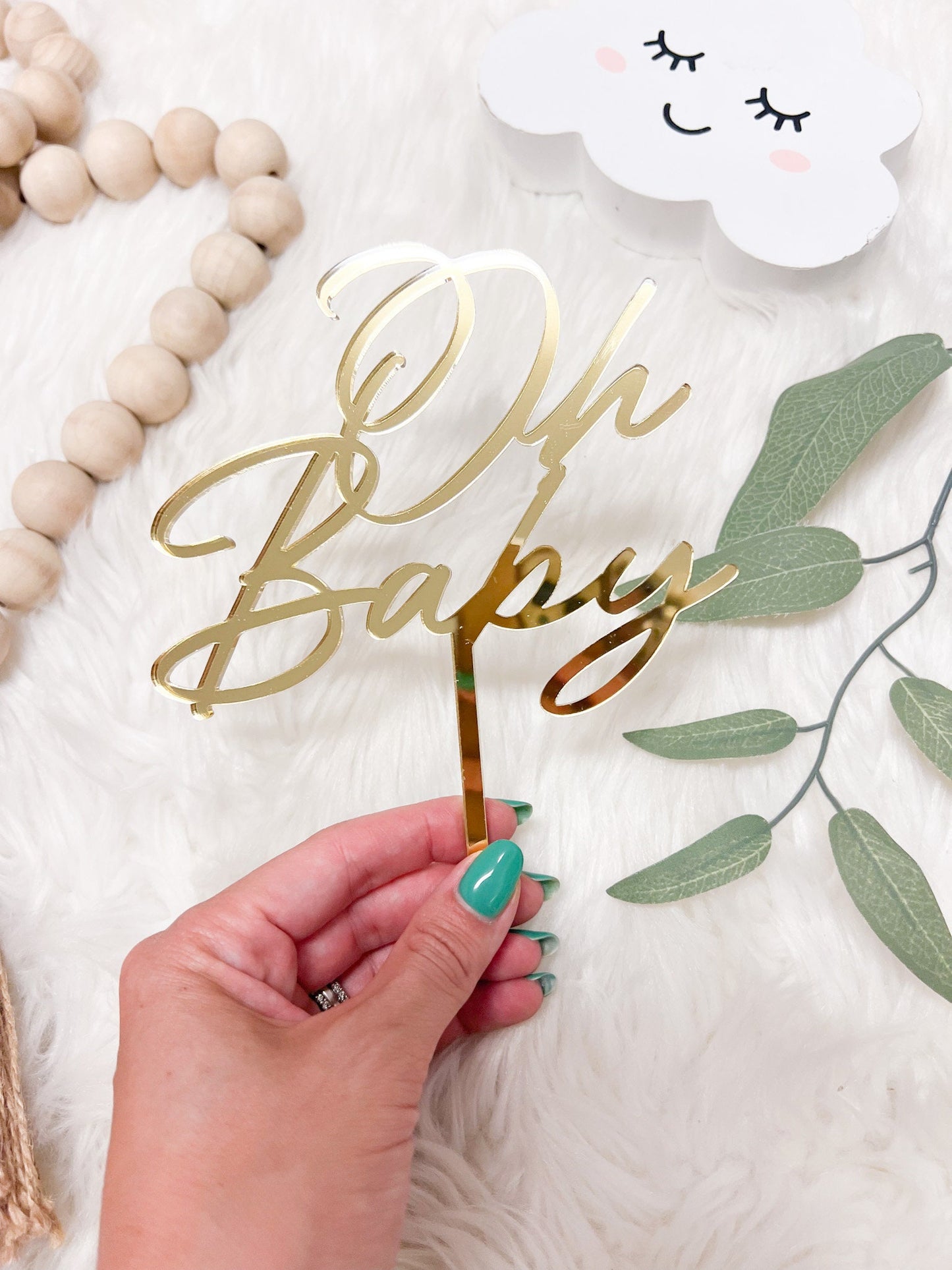 Oh Baby Cake Topper, Gender Reveal Acrylic Cake Topper, Baby Shower Cake Topper, Neutral Baby Shower Decor, Boy or Girl