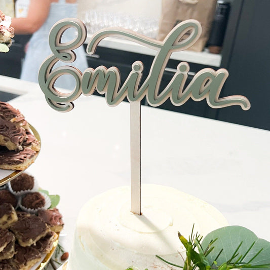 Personalized Baby Name Cake Topper, Baby Shower Cake Topper, Custom Name Birthday Cake Topper, Neutral Baby Shower Decor, Boy or Girl