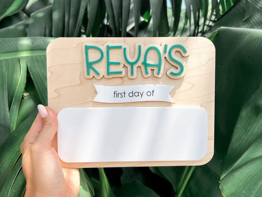 My First Day of School Sign, Back to School Board, Last Day of School, Personalized Photo Prop, Reusable Sign, Sign for School Picture