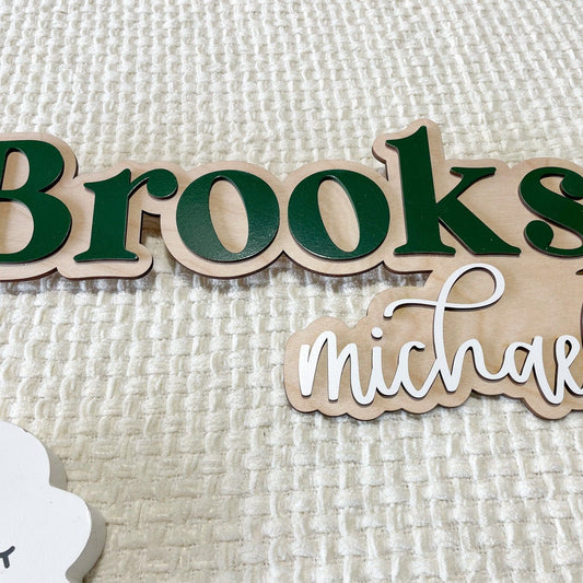 Nursery Name Sign, Large Wood Baby Name Sign, Above Crib Name Sign, Girl Name Sign, Layered Baby Name Sign, Boy Name Sign