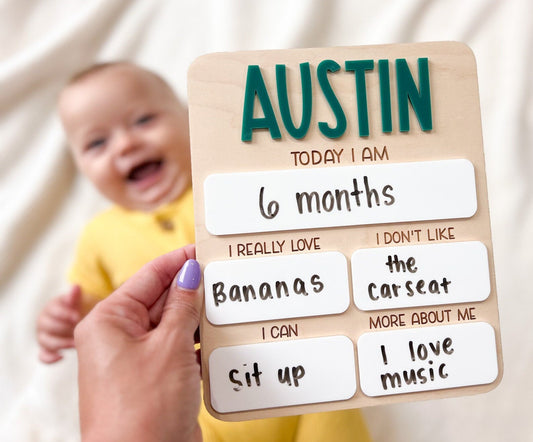 Baby Monthly Milestone Board