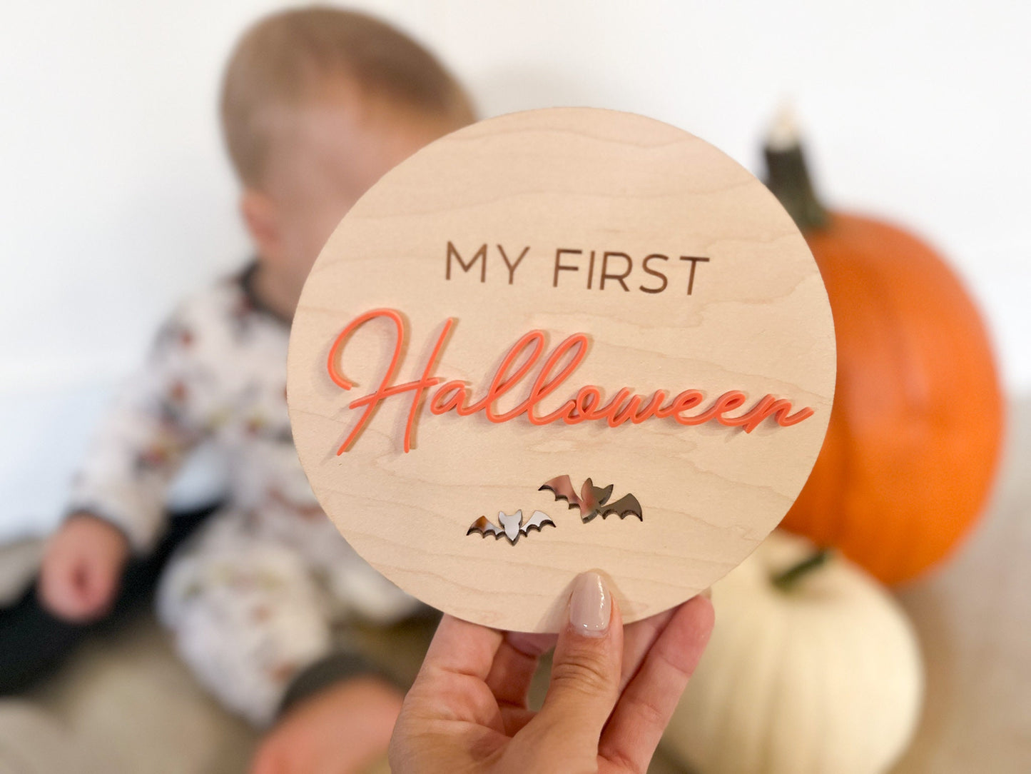 My First Halloween Sign, Baby's First Halloween, Newborn Photo Prop, Personalized Babys First Halloween Sign, My First Holiday Milestone