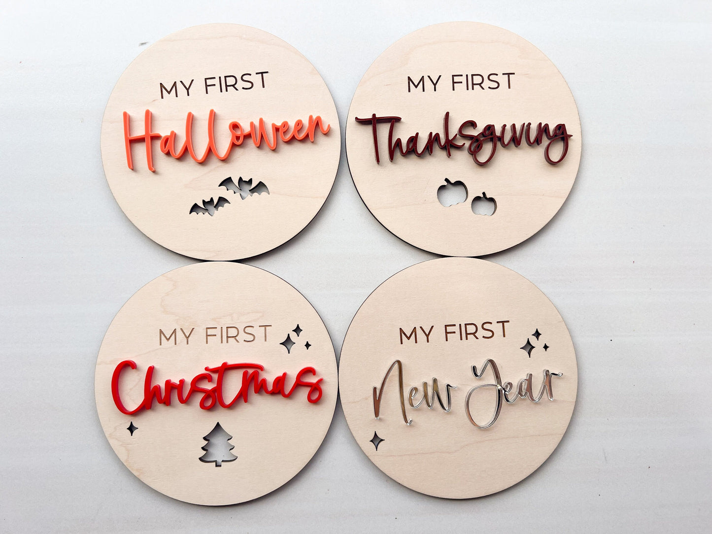 My First Holiday Bundle, Babys First Milestones Set, Holiday Photos Prop, My First Photo Markers, First Year Keepsake, Baby Shower Gift