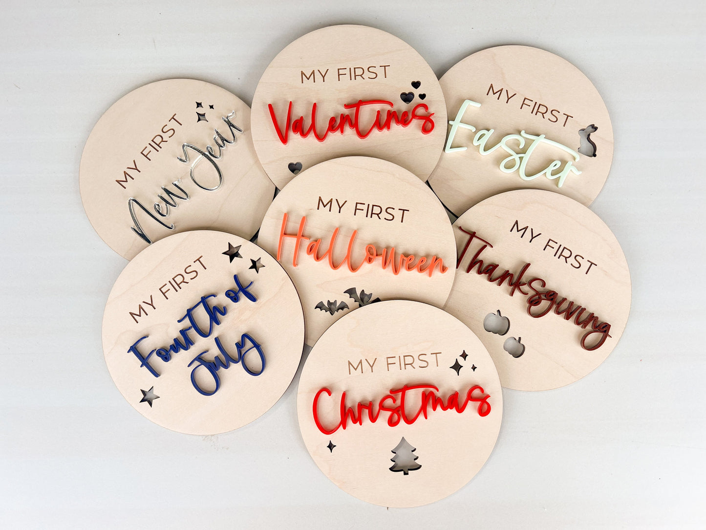 My First Holiday Bundle, Babys First Milestones Set, Holiday Photos Prop, My First Photo Markers, First Year Keepsake, Baby Shower Gift
