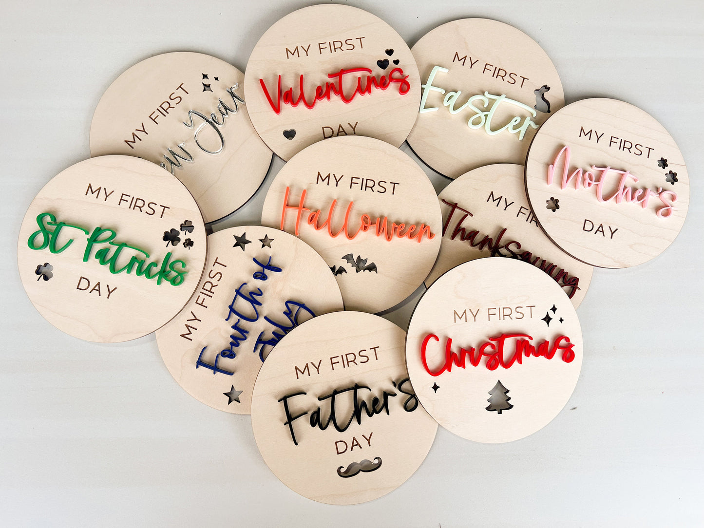 My First Holiday Bundle, Babys First Milestones Set, Holiday Photos Prop, My First Photo Markers, First Year Keepsake, Baby Shower Gift