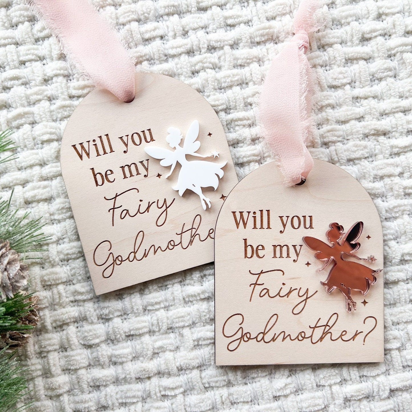 Will You be my Fairy Godmother Proposal, Fairy Godmother Ornament, godparent proposal ornament, gift for godmother