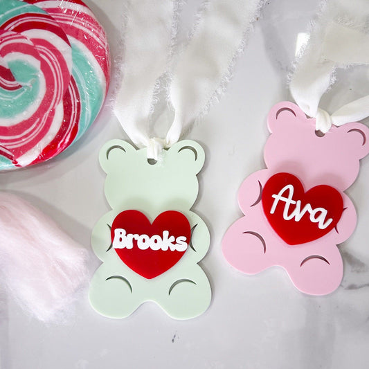 Candy Bear Personalized Valentines Day Tag