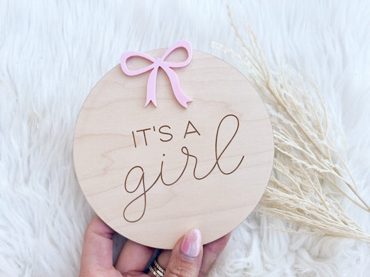 It's a Girl Hospital Sign, Gender Announcement, She's Here Hospital Gender Reveal, It's a Girl Sign for Hospital, Girly Bow Hospital Sign