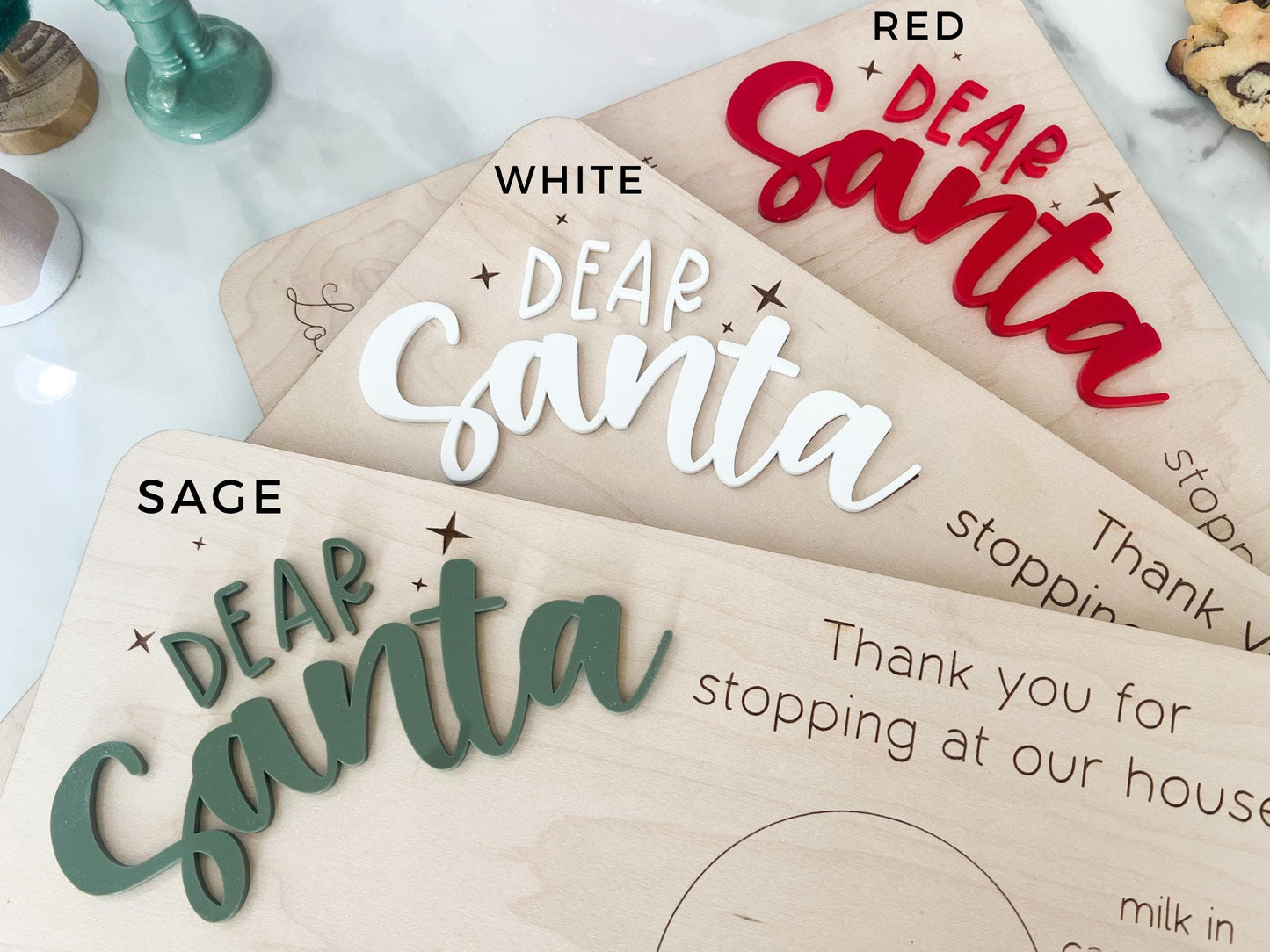 Santa Cookie Plate, Santa's Milk And Cookie Tray, Dear Santa Treat Board, Personalized Christmas Eve Kids Cookie Plate, Cookies For Santa