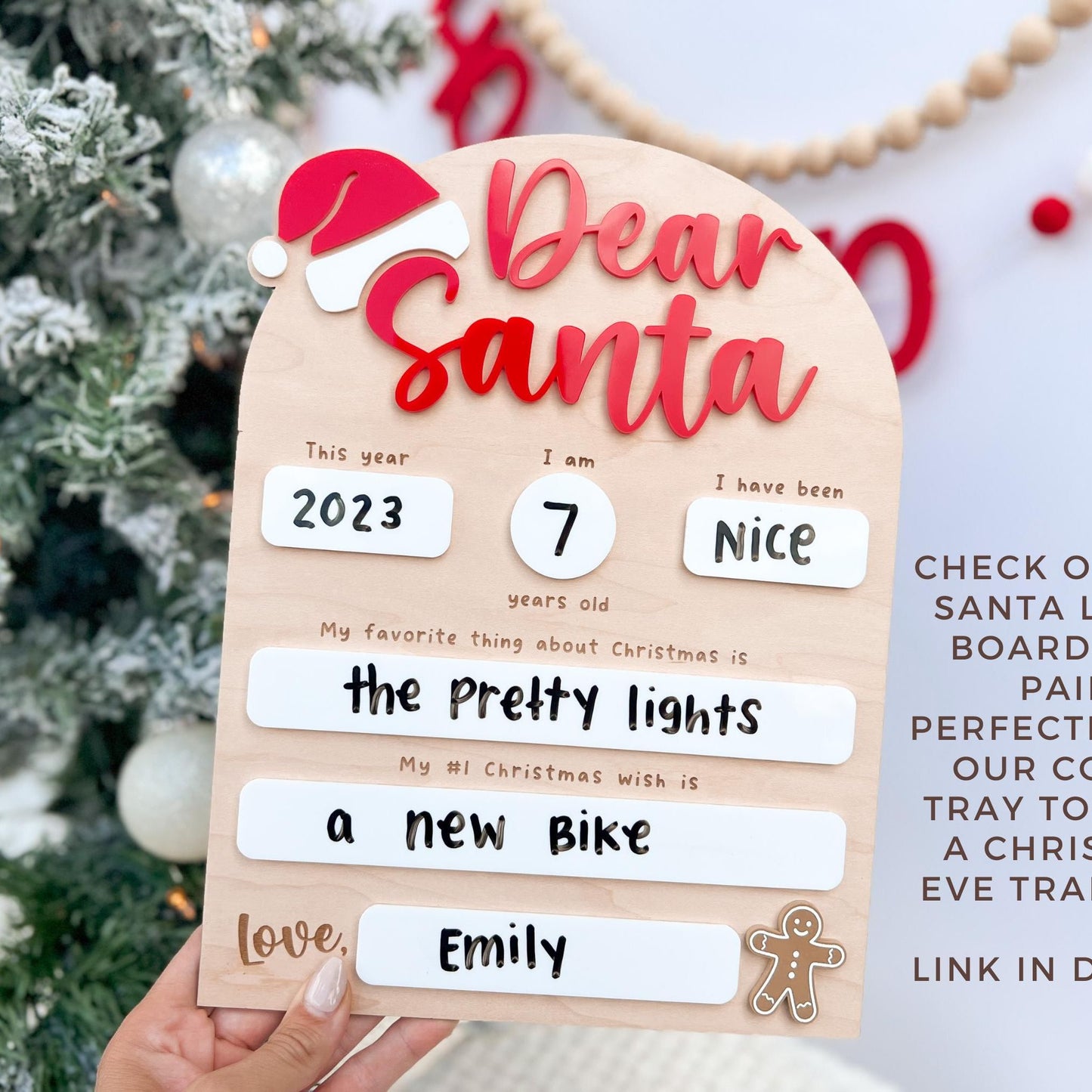 Santa Cookie Plate, Santa's Milk And Cookie Tray, Dear Santa Treat Board, Personalized Christmas Eve Kids Cookie Plate, Cookies For Santa