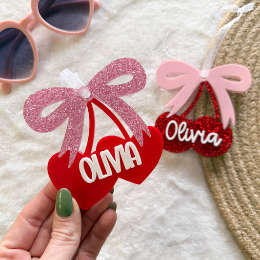 Sweet Cherry Valentine's Day Name Tag