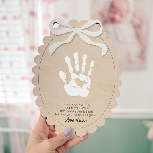Mother's Day Gift From Child, Handmade gift for mom, DIY Kids Handprint Sign, Keepsake Gift For Baby's First Mother's Day Craft