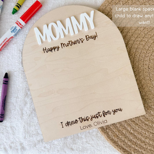 Mother's Day Gift From Toddler, Mother's Day Drawing Board, DIY Kids Artwork Sign, Keepsake Gift For Mother's Day Craft for Kids