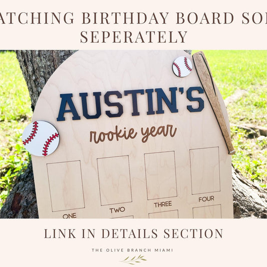 First Birthday Baseball Cake topper, Rookie of the Year Birthday, Baseball Smash Cake, Custom Name First Birthday Cake Topper