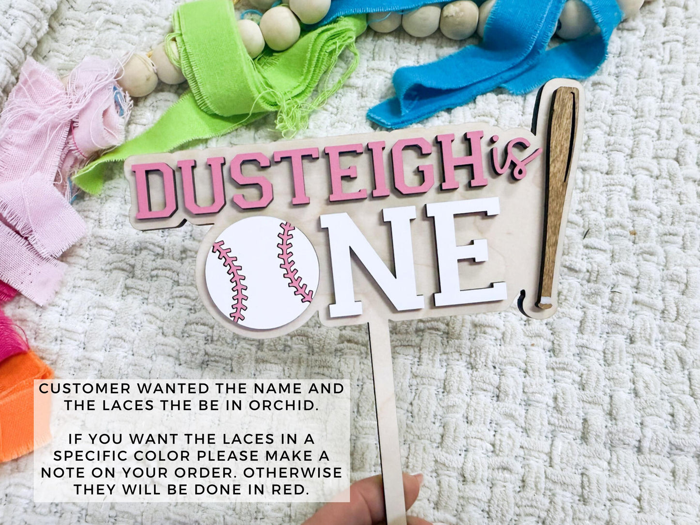 First Birthday Baseball Cake topper, Rookie of the Year Birthday, Baseball Smash Cake, Custom Name First Birthday Cake Topper