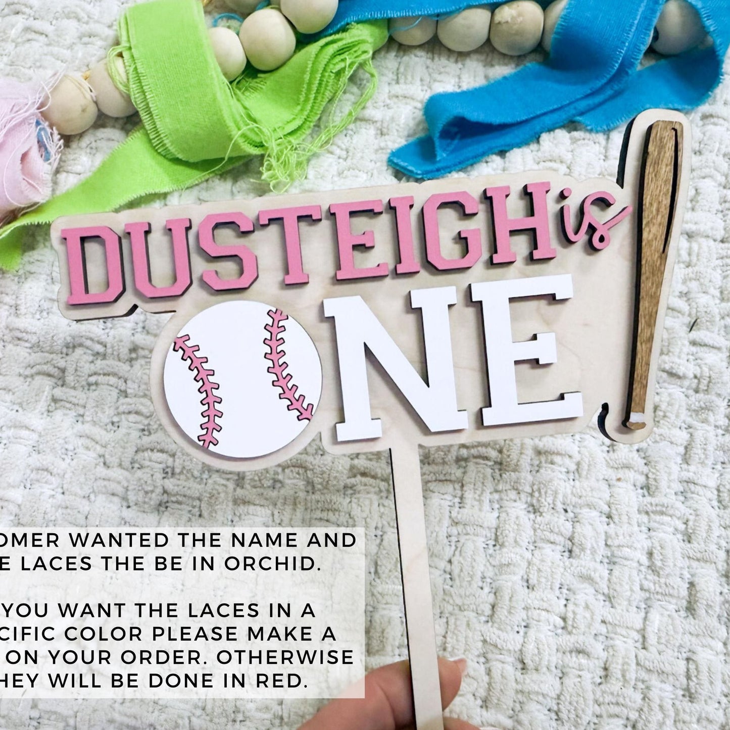 First Birthday Baseball Cake topper, Rookie of the Year Birthday, Baseball Smash Cake, Custom Name First Birthday Cake Topper