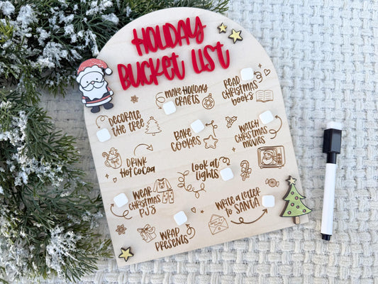 Holiday Bucket List Board, Christmas Bucket List Sign, Holiday Family Activities Checklist, December Bucket List Planner, Family Tradition