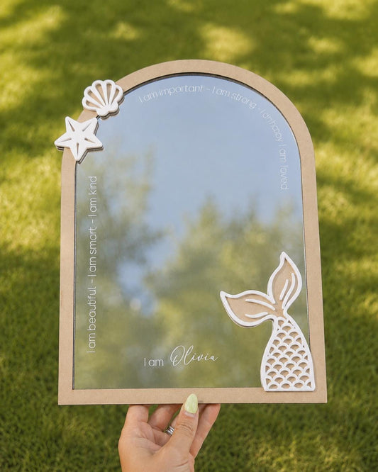 Personalized Affirmation Mirror | Custom Kids Mirror | Positive Daily Affirmation Mirror for Kids | Nursery Decor | Self Love Mirror