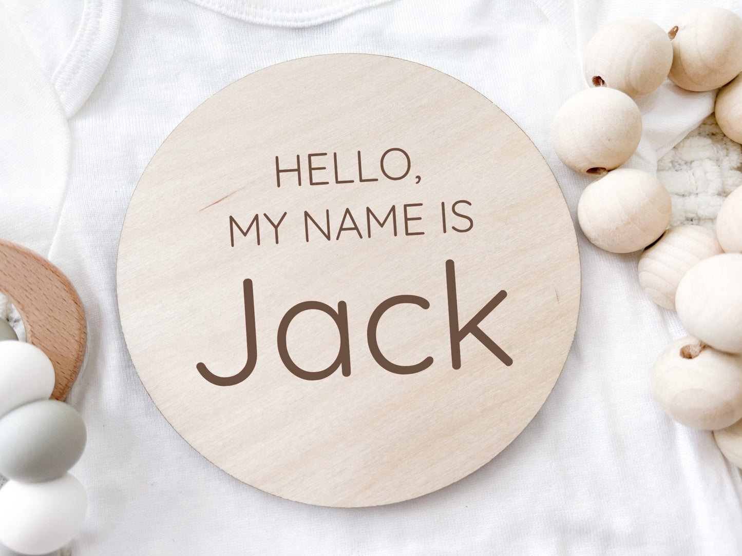 Personalized Wood Baby name Sign, Hello My Name Is Birth Announcement Sign, Hospital Photo Prop, Baby Name Announcement, Engraved Wood Sign