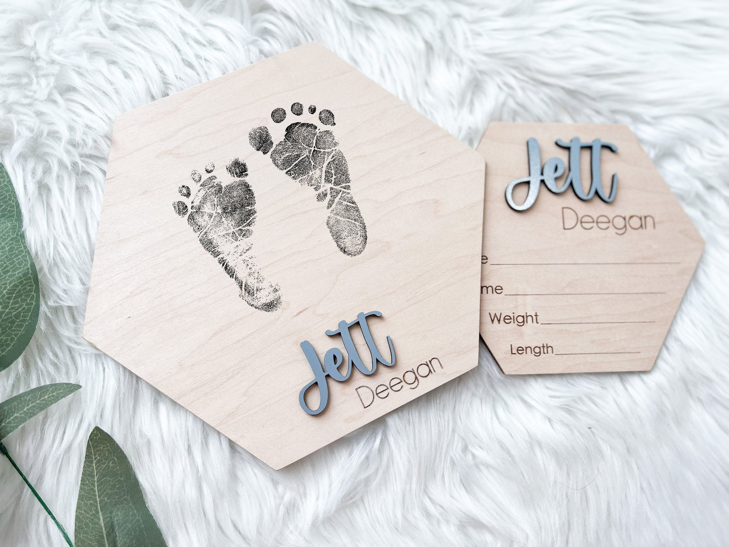 Footprint Name Sign for Hospital, Hospital Footprint Sign, Baby Announcement Sign, Baby Birth Stats Sign, Newborn Announcement Sign