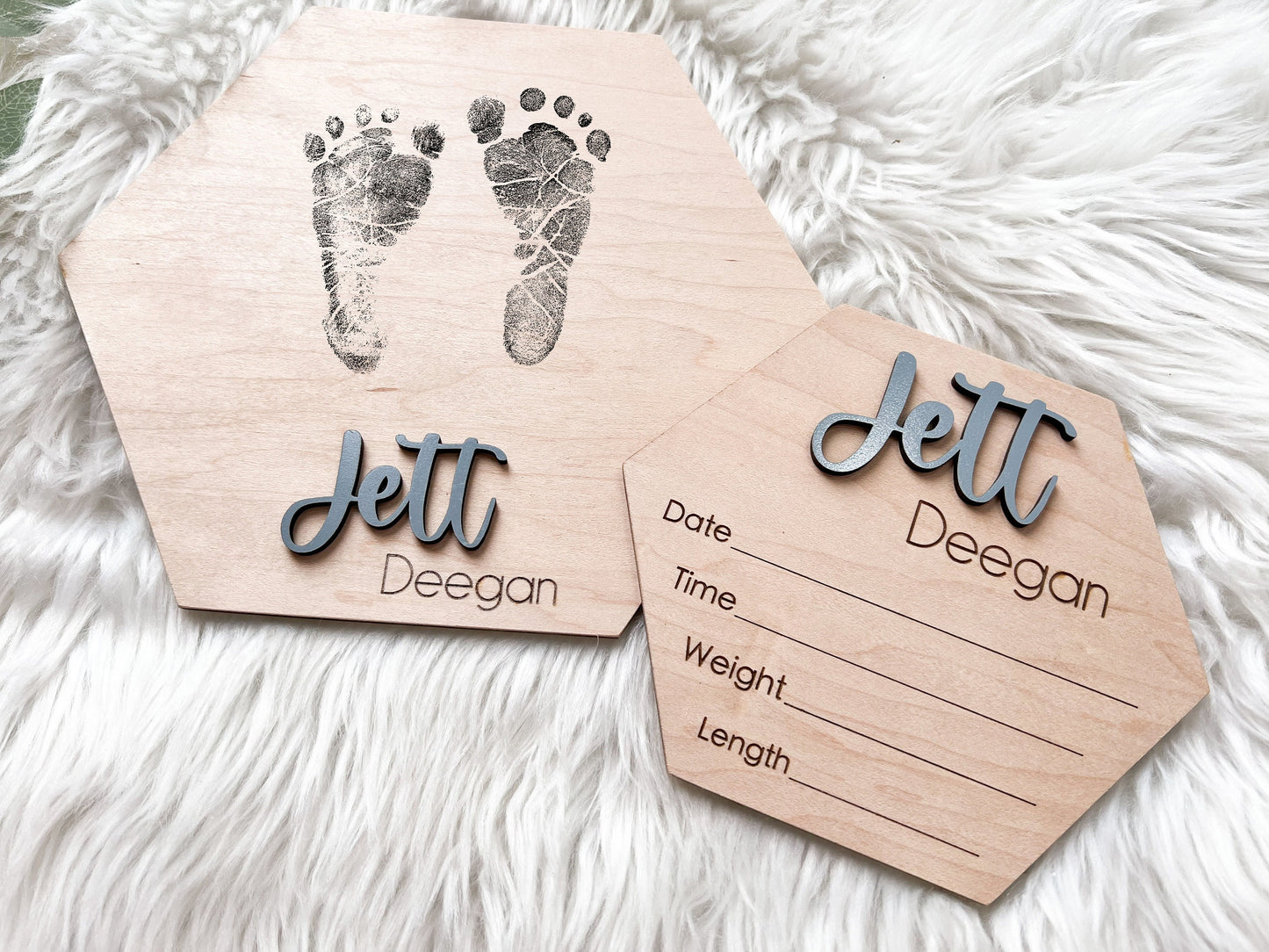 Footprint Name Sign for Hospital, Hospital Footprint Sign, Baby Announcement Sign, Baby Birth Stats Sign, Newborn Announcement Sign