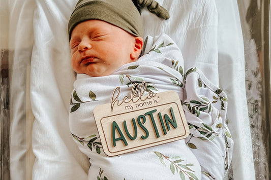 Hello My Name is Baby Name Sign