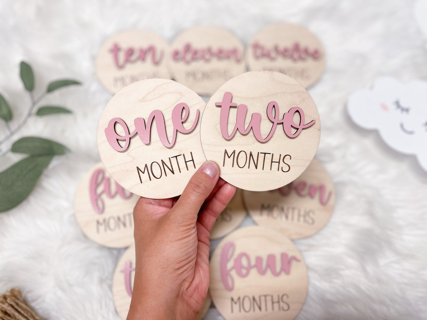 Wooden Milestone Rounds - Thick Font