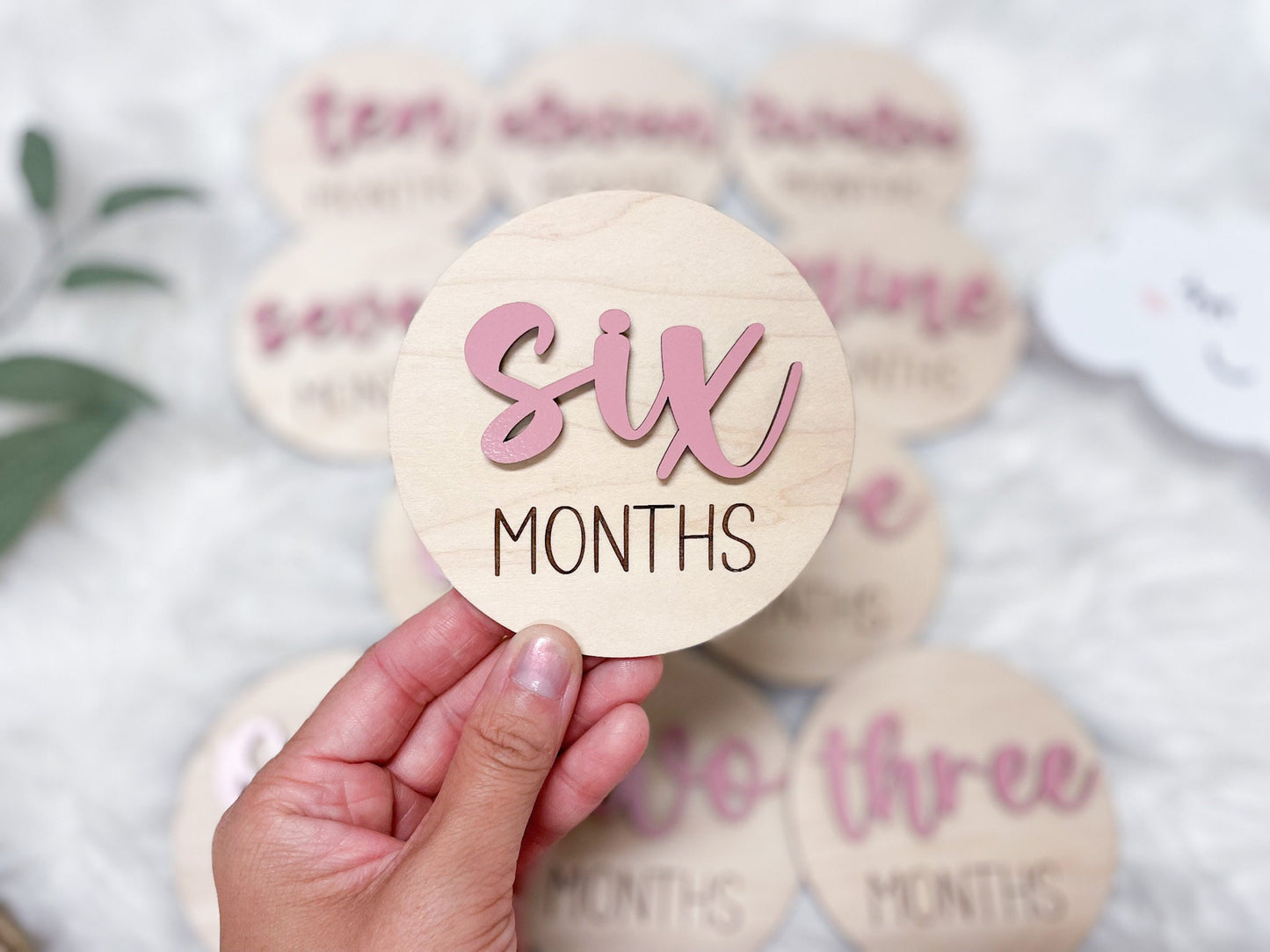 Wooden Milestone Rounds - Thick Font