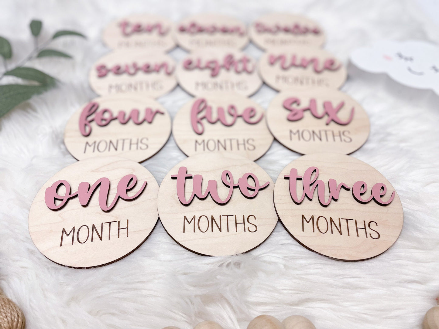 Wooden Milestone Rounds - Thick Font