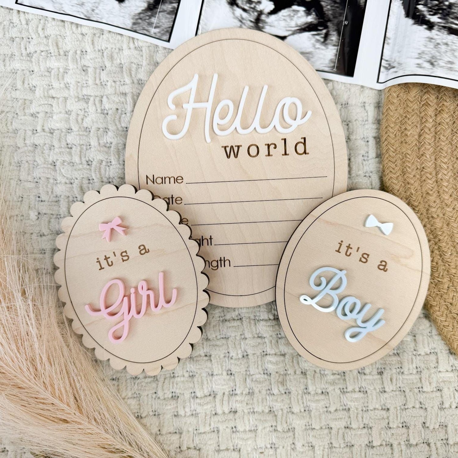 Hospital Gender Reveal It's a Boy It's a Girl Wooden Sign, Gender Reveal Hospital Sign, Gender Announcement Prop