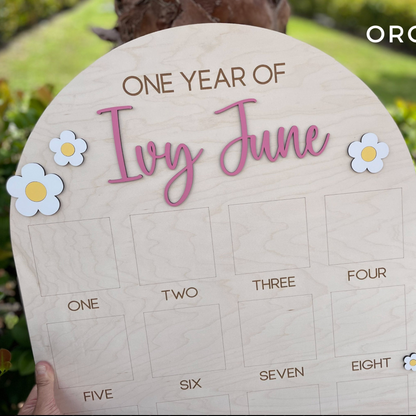 Daisies One Year Birthday Board