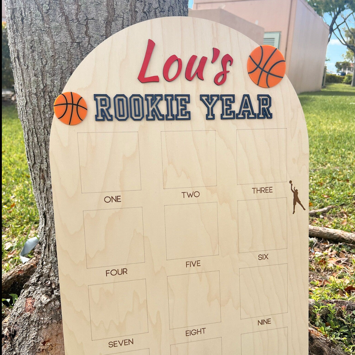 Basketball First Birthday Photo Board