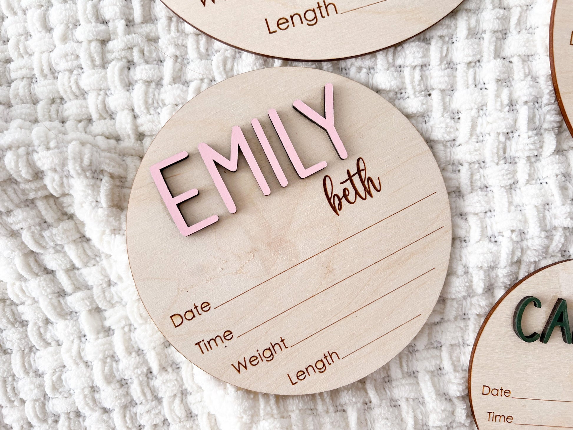 Spanish Baby Name Announcement Sign, 3D Hospital Name Wood Sign, Birth Stats Announcement Sign, Newborn Photo Prop, Engraved Baby Name Sign