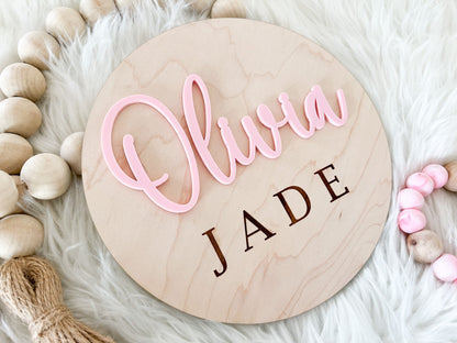 Baby Name Sign for Hospital, Birth Announcement Sign, Hospital Name Sign, Newborn Name Wood Sign, Nursery Decor, 3D Hospital Name Wood Sign