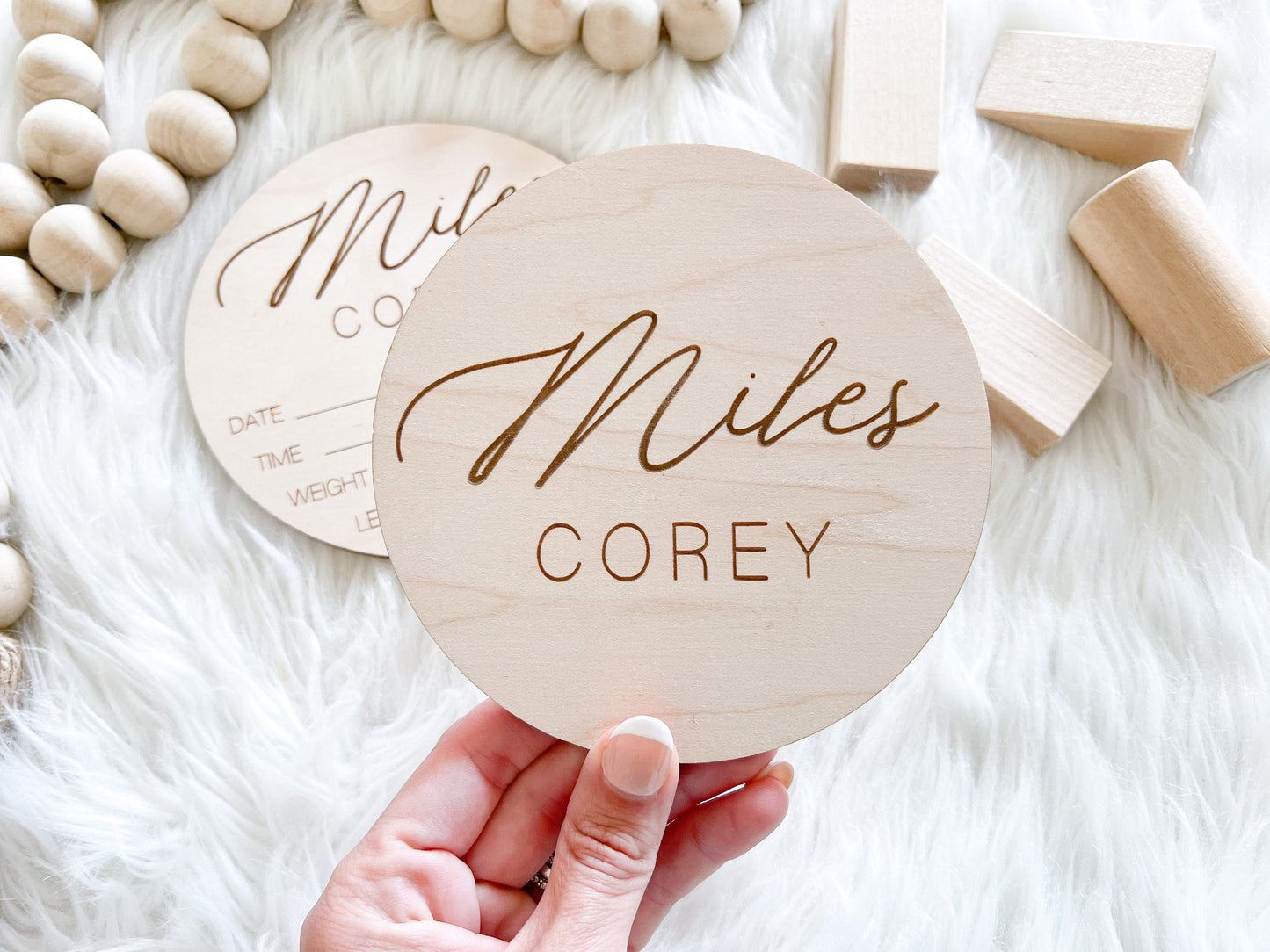 Engraved Baby Name Sign - Addilyn Style