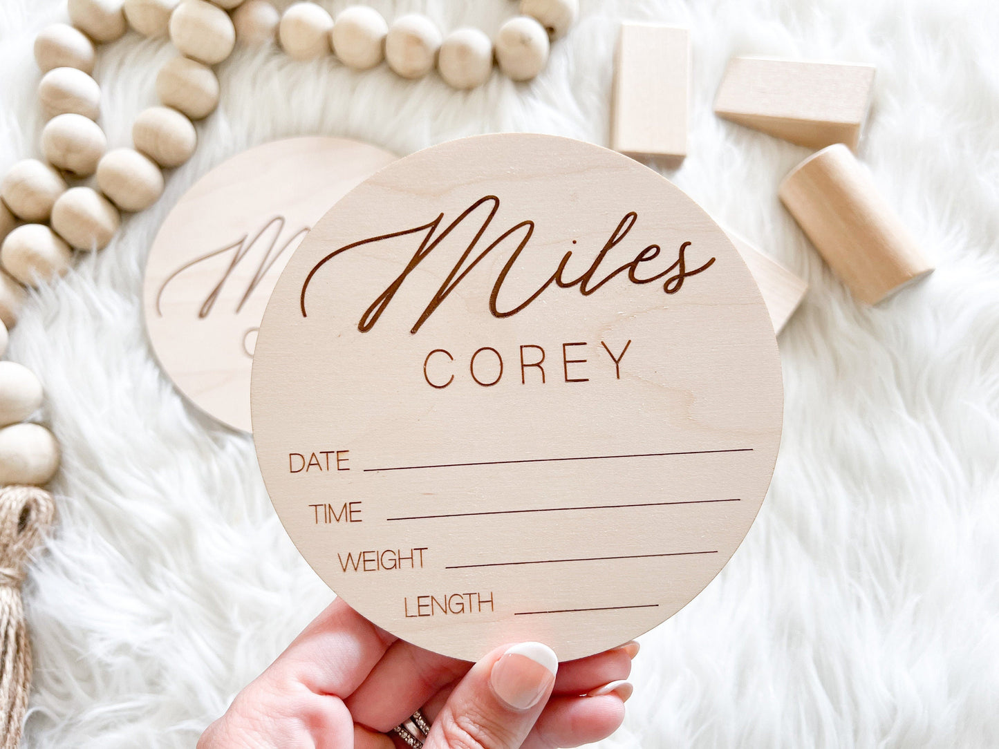 Engraved Baby Name Sign - Addilyn Style