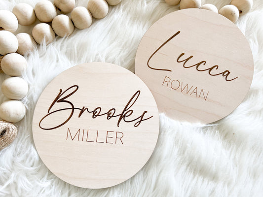 Engraved Baby Name Signs - Brooks  Style