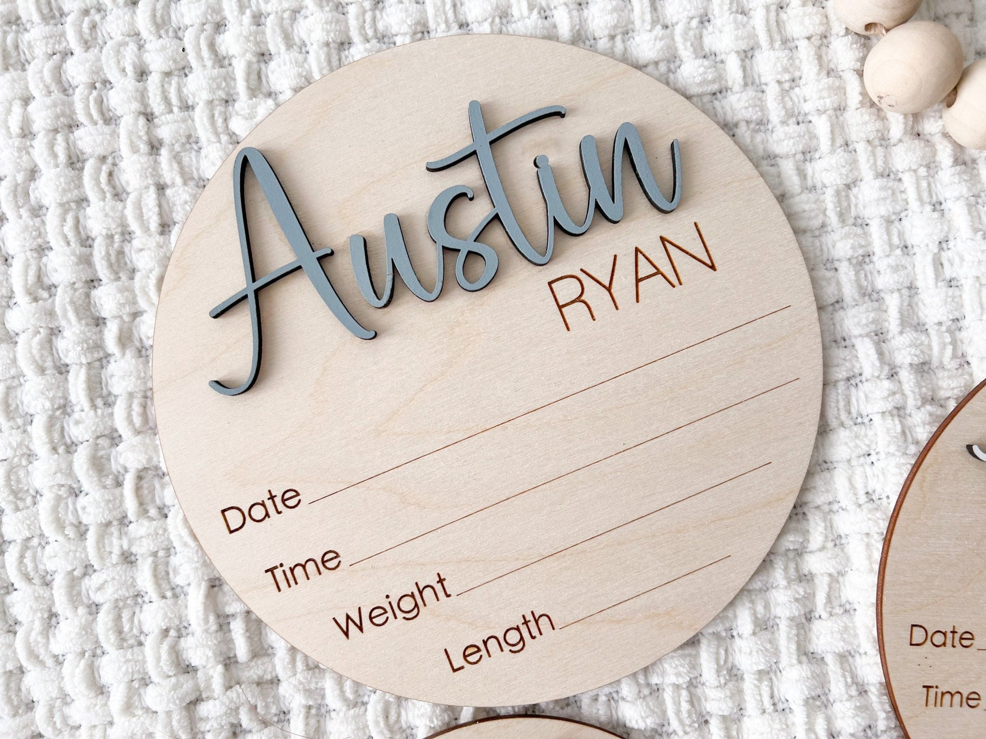 Spanish Baby Name Announcement Sign, 3D Hospital Name Wood Sign, Birth Stats Announcement Sign, Newborn Photo Prop, Engraved Baby Name Sign