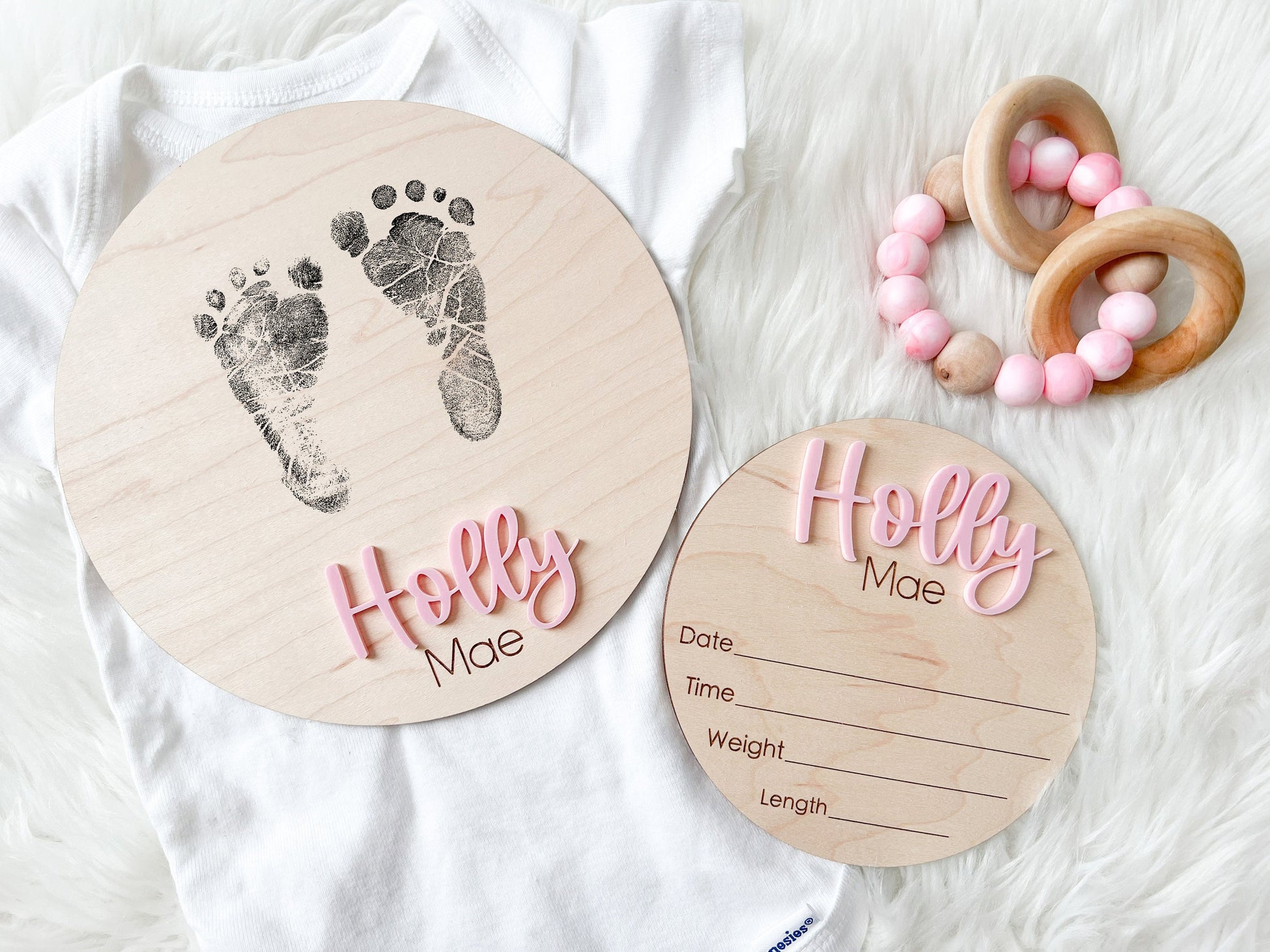 Hospital Footprint Sign, Baby Footprint Name Sign for Hospital, Birth Announcement Sign, Newborn Name Wood Sign, Baby Birth Stats Sign,