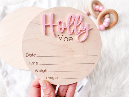 Hospital Footprint Sign, Baby Footprint Name Sign for Hospital, Birth Announcement Sign, Newborn Name Wood Sign, Baby Birth Stats Sign,